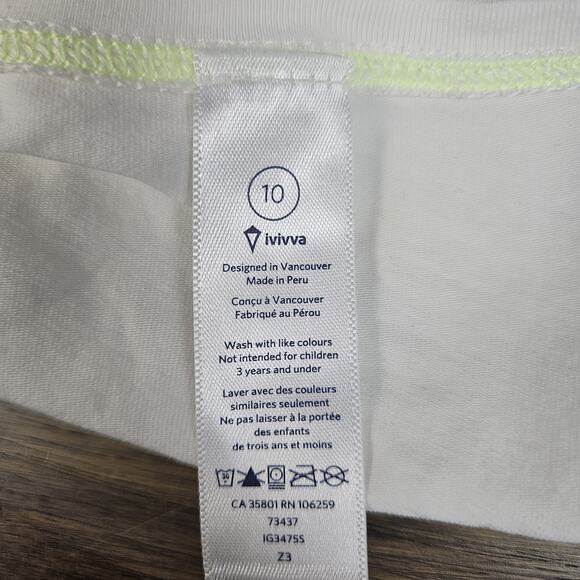 Ivivva Lululemon Girls Shirt Tee Cap Hemmed Sleeve Boxy Side Split Size 10 - Picture 5 of 6